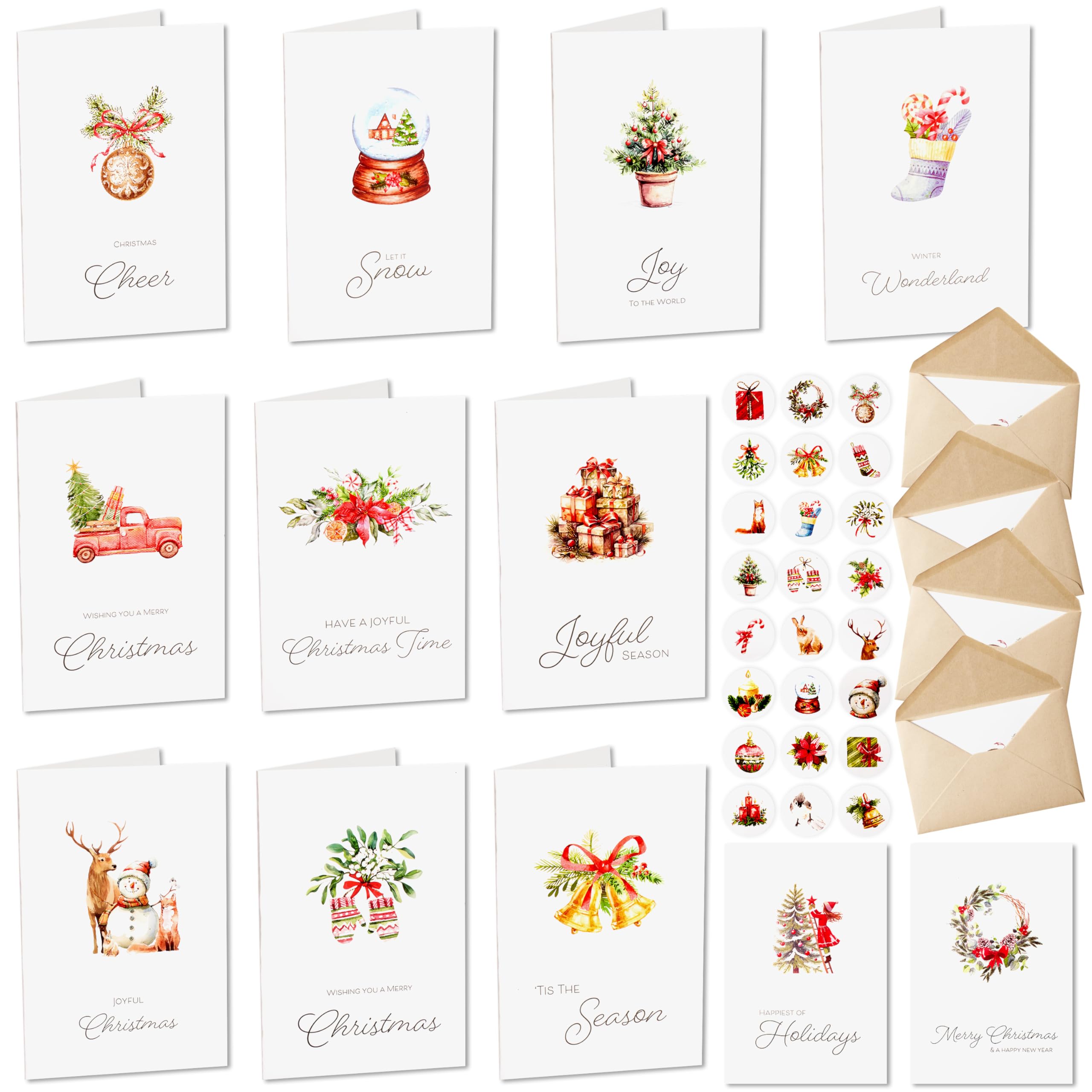 Amazon.com: JOYIN 24 PCS Christmas Cards with Envelopes and
